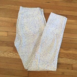 Gap White and Purple Polka Dot pants